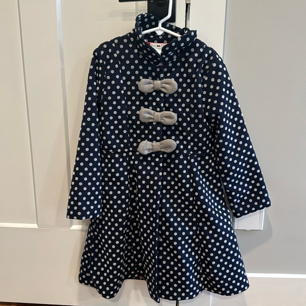 Adorable navy and grey girls over coat.